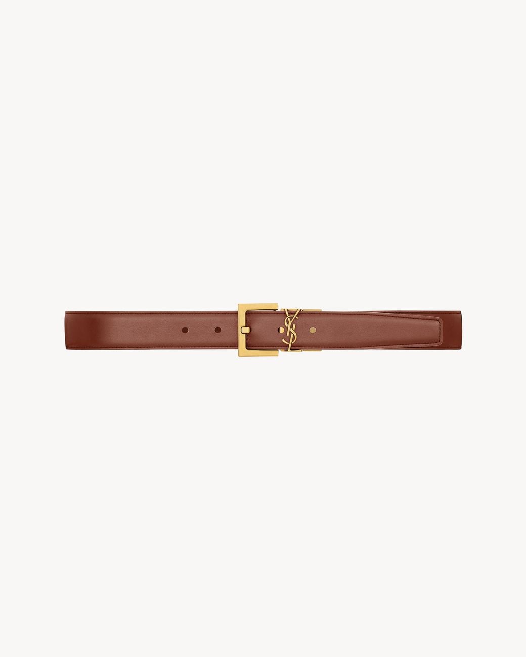 Saint Laurent White Cassandre Reversible Belt