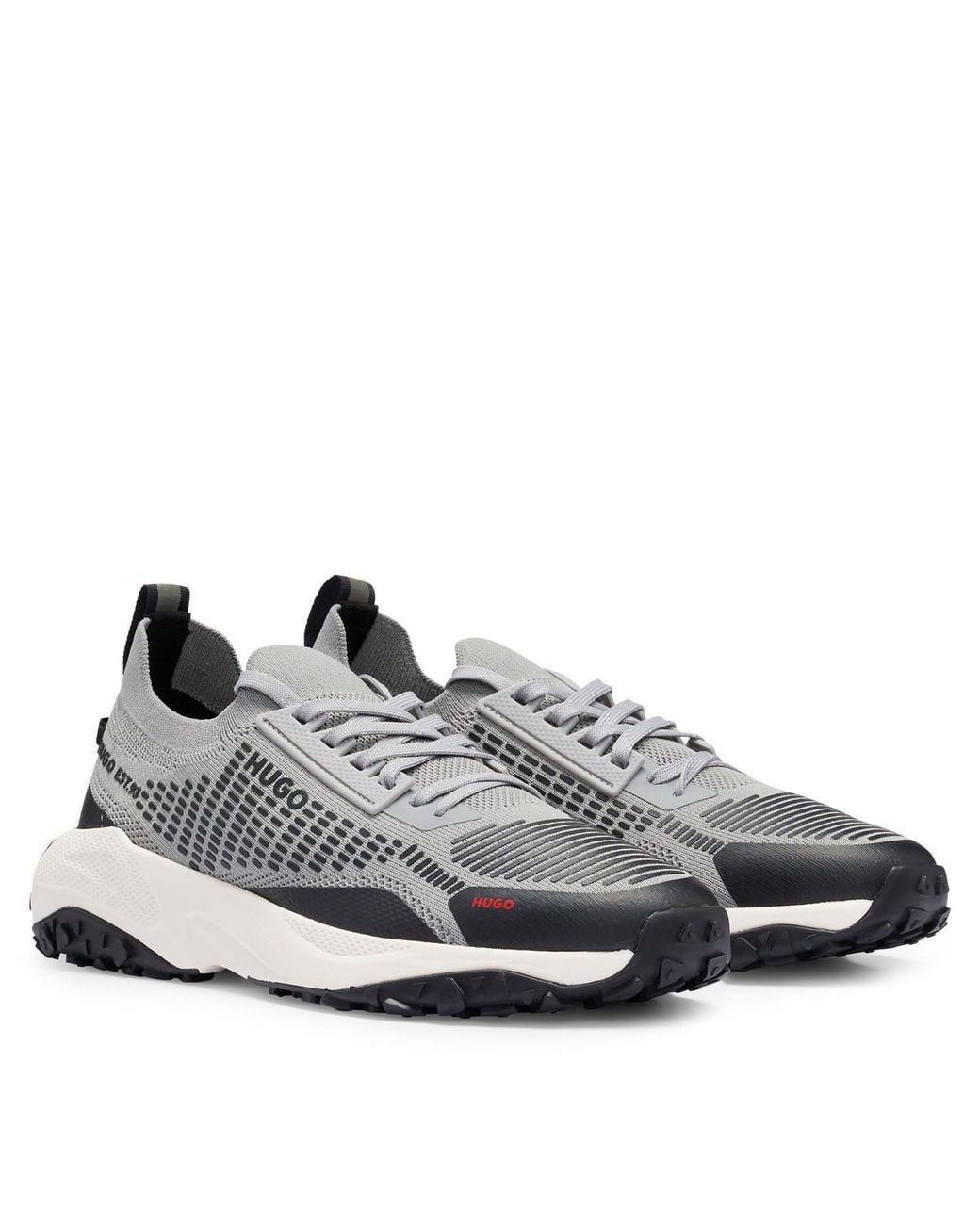 Boss Gray Color Block Trainers for men