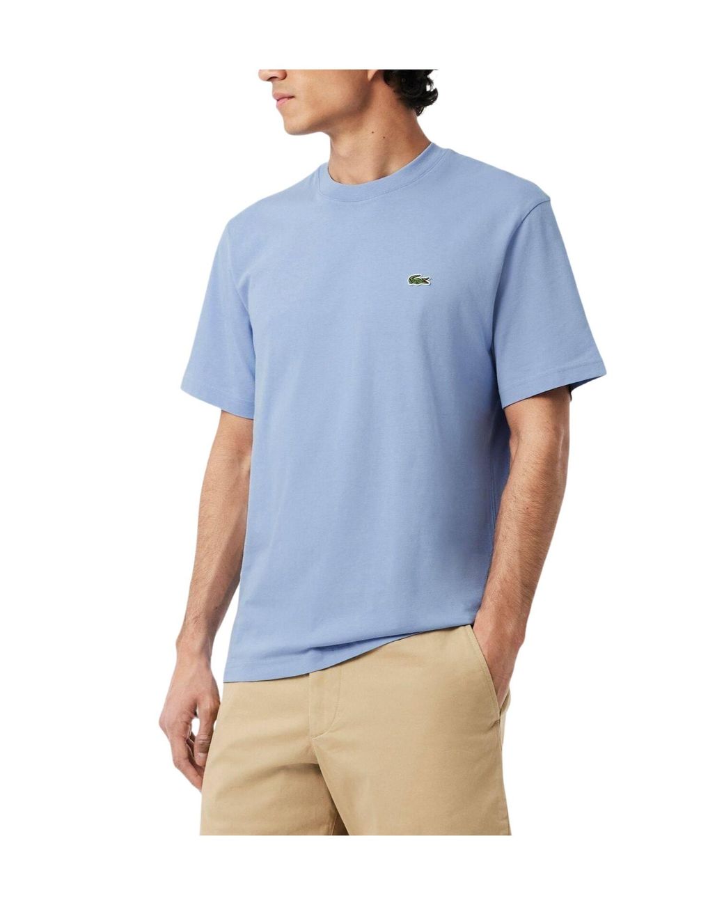 Lacoste Blue Cotton Shortsleeve Tshirt for men