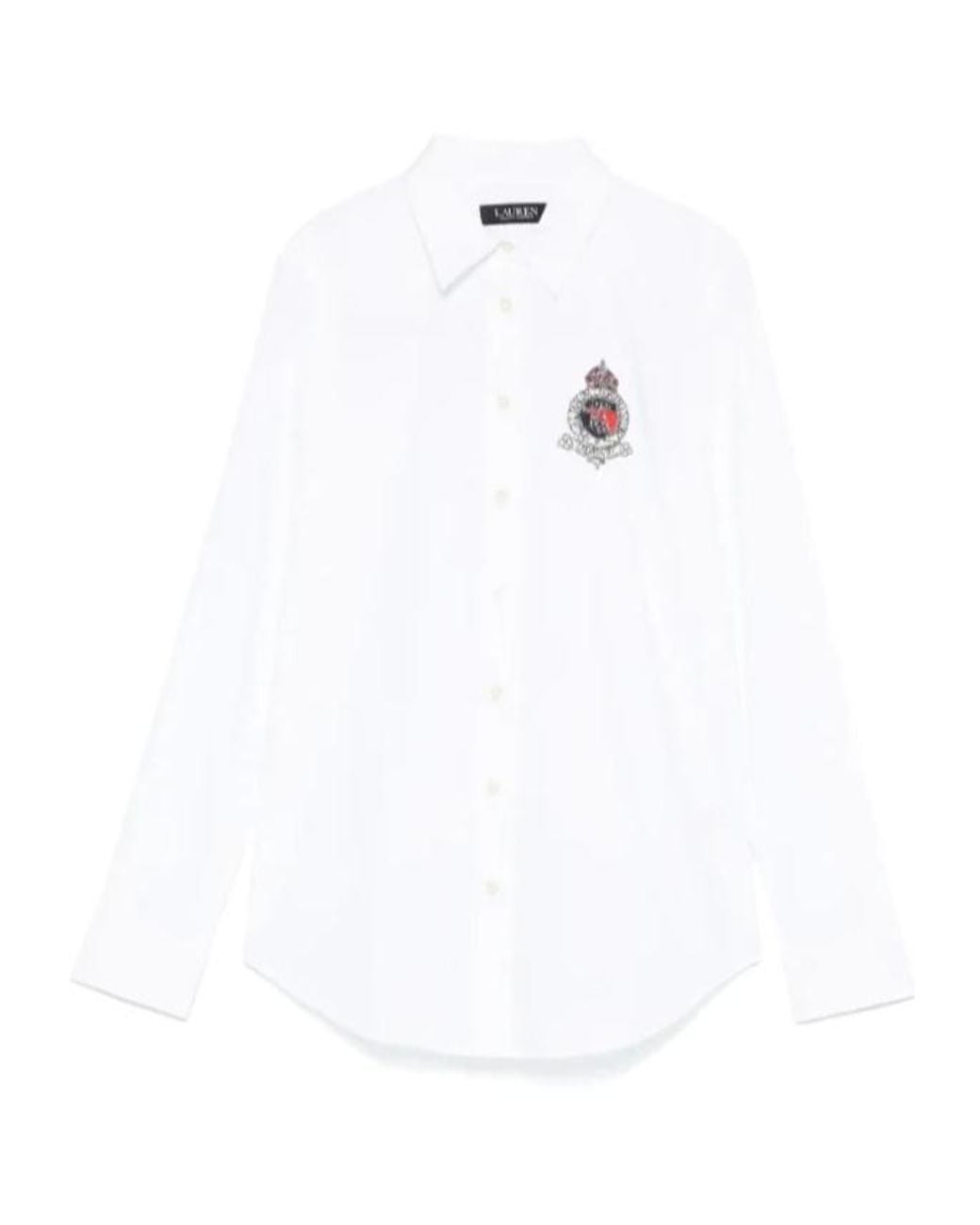 Ralph Lauren White Beaded-Crest Shirt