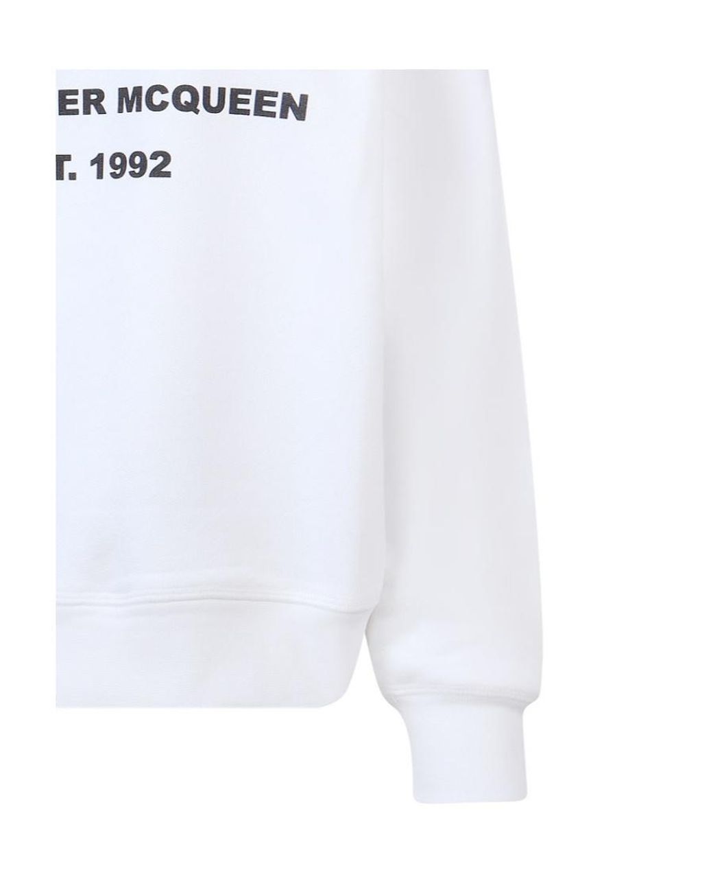 McQueen White Logo Printed Crewneck Sweatshirt