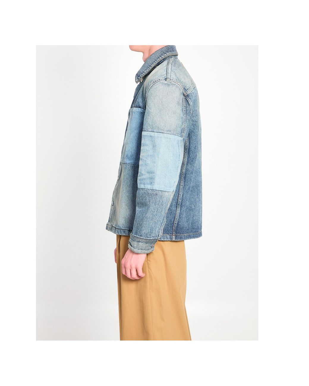 Dior Blue Homme Patchwork Effect Overshirt for men