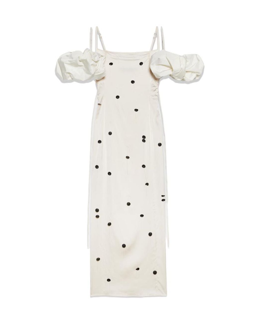 Jacquemus White Chouchou Polka-Dot Midi Dress