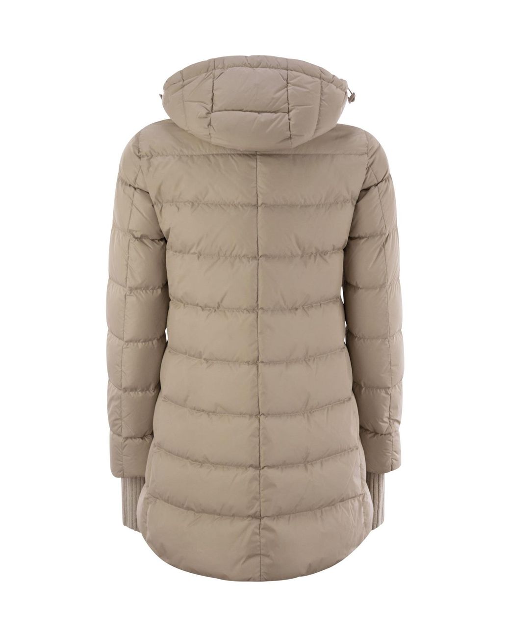 Herno Gray Zip-Up Hooded Down Jacket