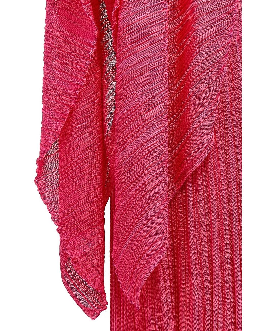 Antonino Valenti Pink Pleated Fitted Waist Dress