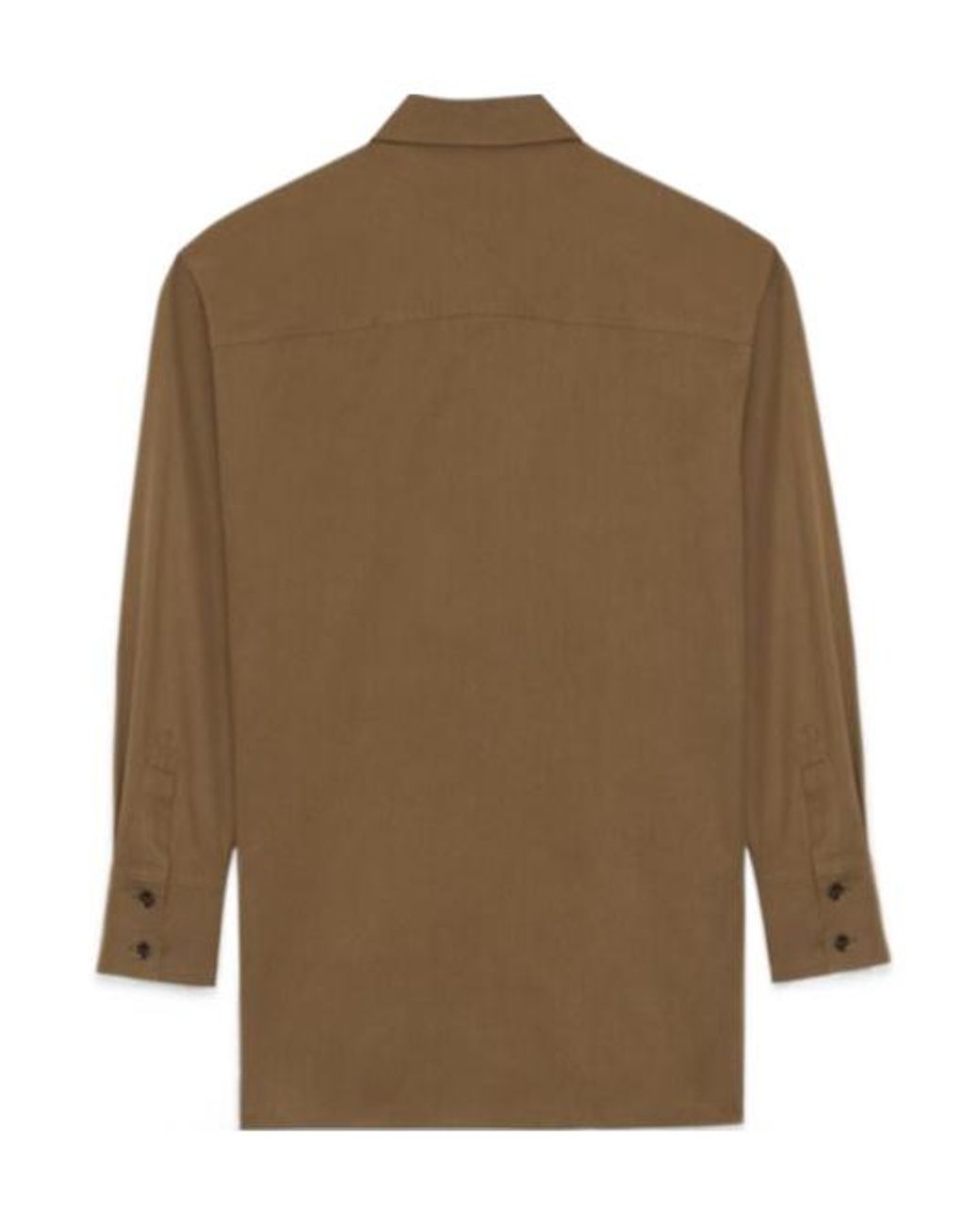 Saint Laurent Brown Belted Buttoned Coat