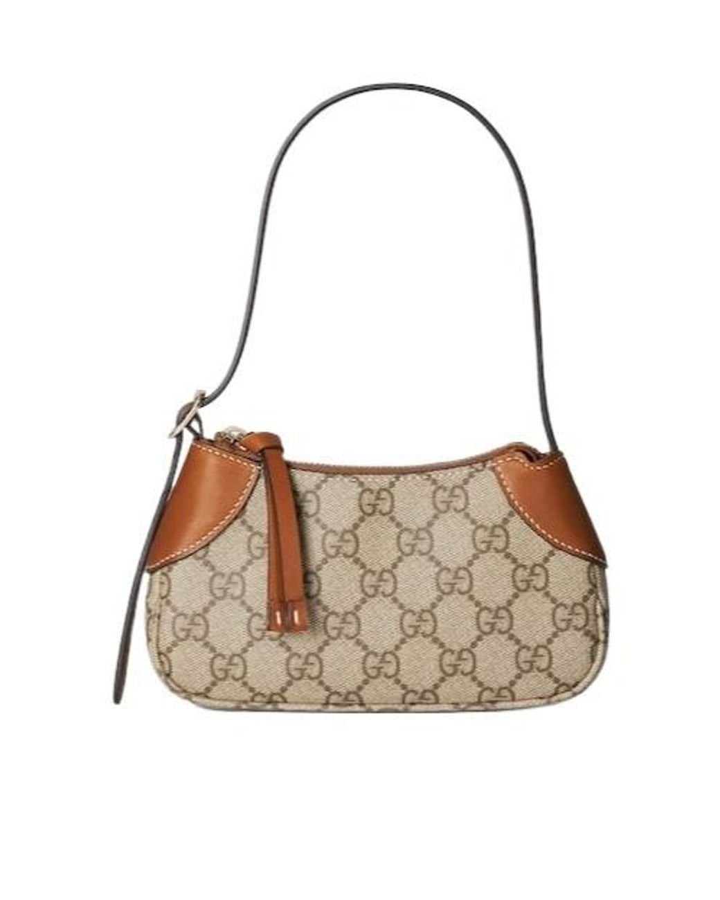 Gucci Brown Gg Emblem Small Shoulder Bag