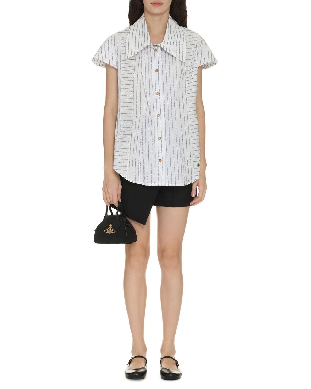 Vivienne Westwood White Striped Short-Sleeved Shirt
