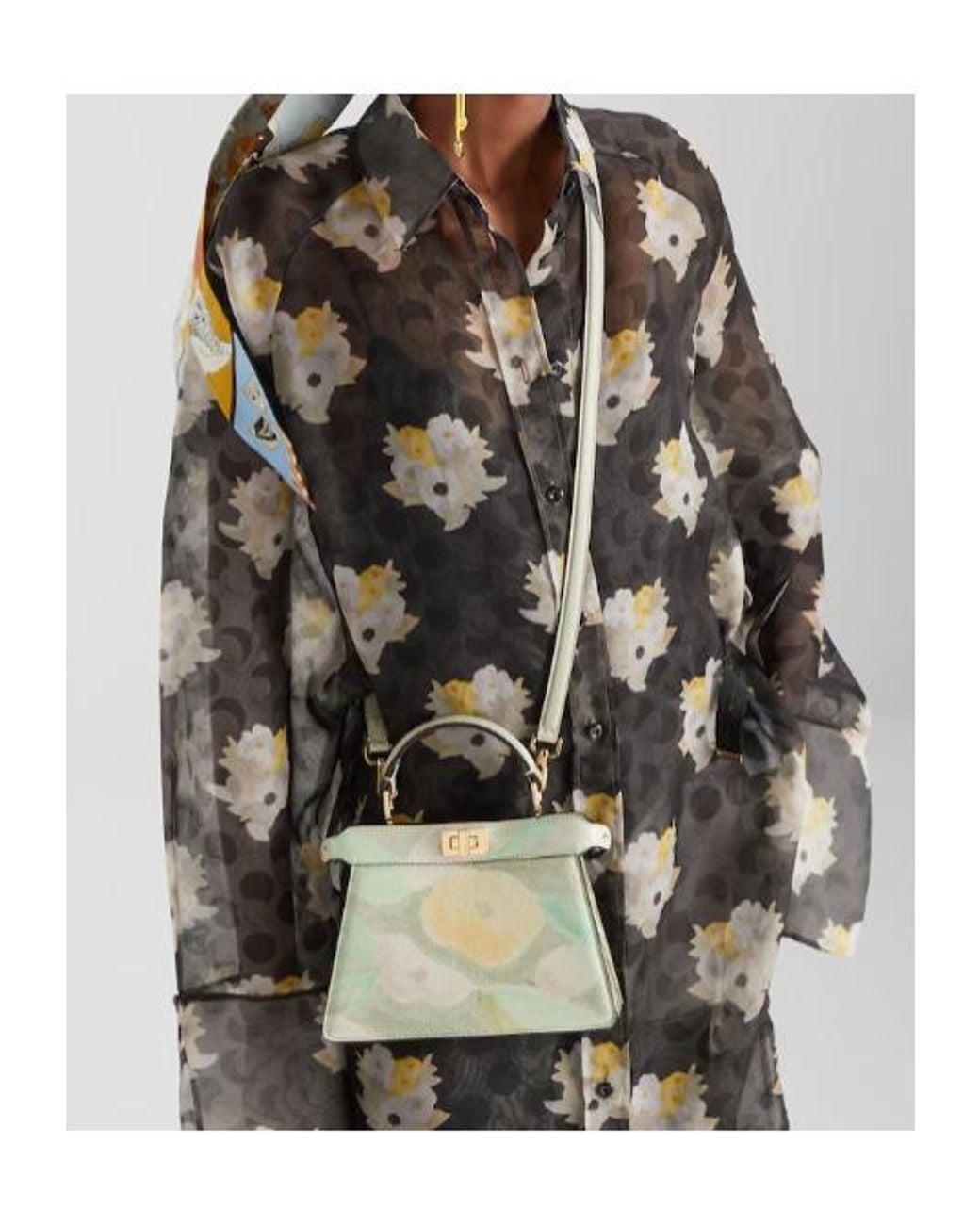 Fendi Metallic Sunny Side Flowers Karung Bag