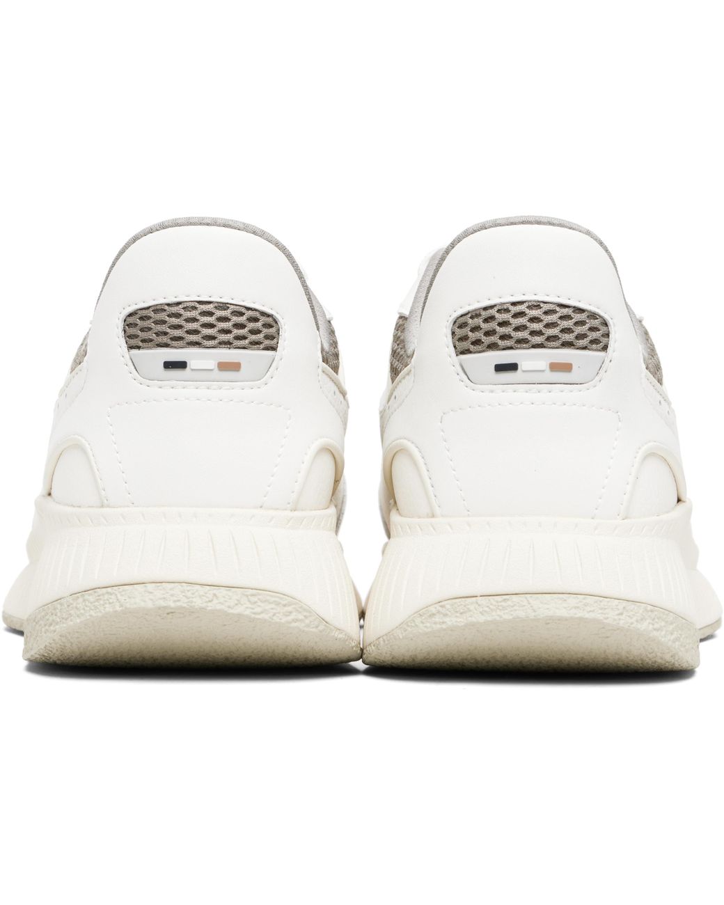 Boss White Round Toe Sneakers for men