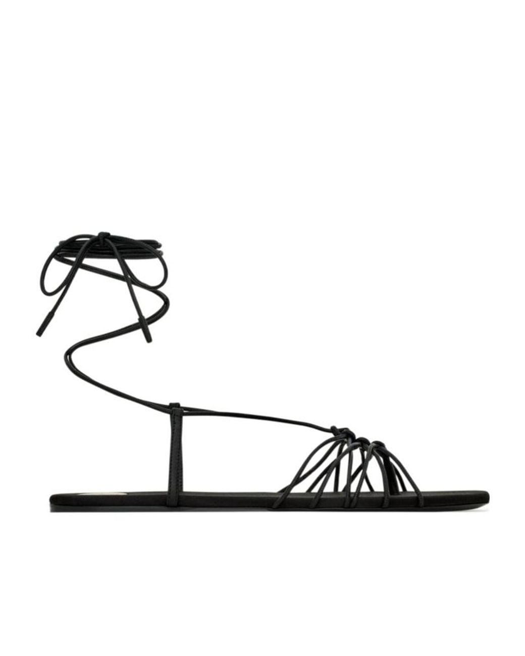 Saint Laurent White Babylone Logo Plaque Sandals