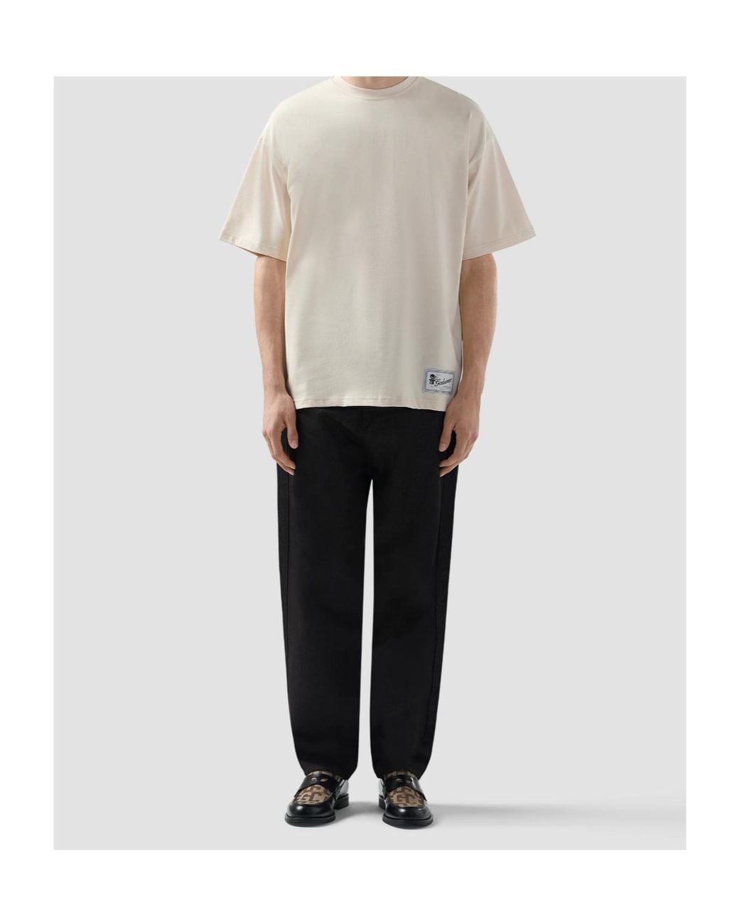 Gcds White Logo-Patch T-Shirt for men
