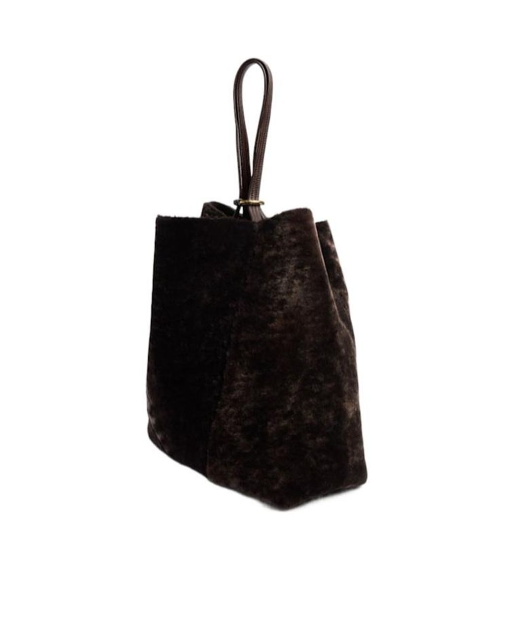 Chloé Black Large Spin Faux Fur Tote Bag
