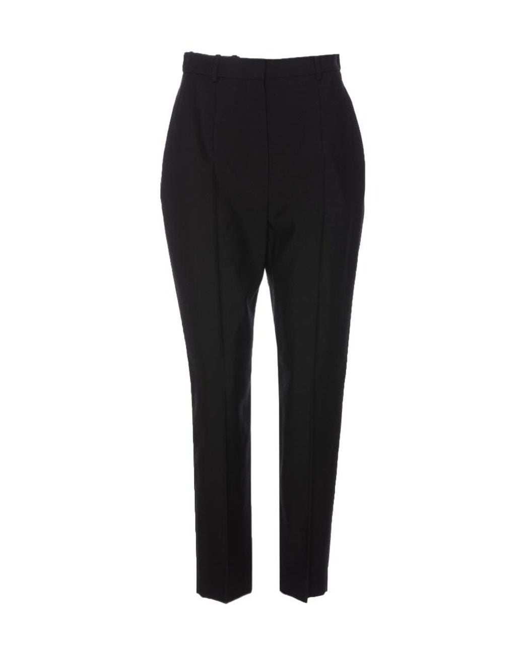 McQueen Black High-Waist Cropped Trousers