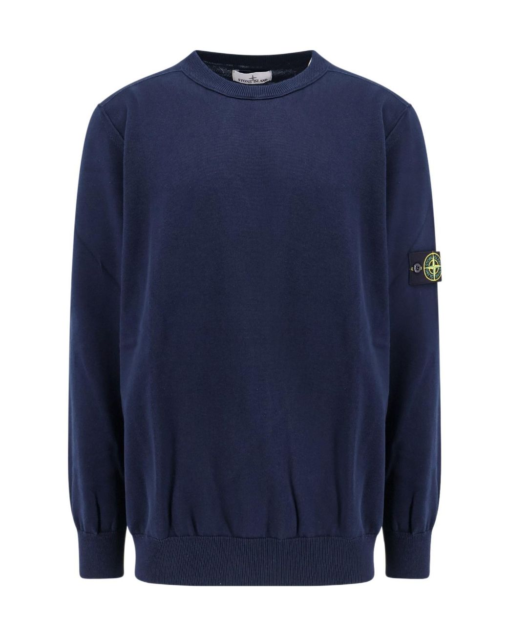 Stone Island Blue Compass Patch Crewneck Jumper for men