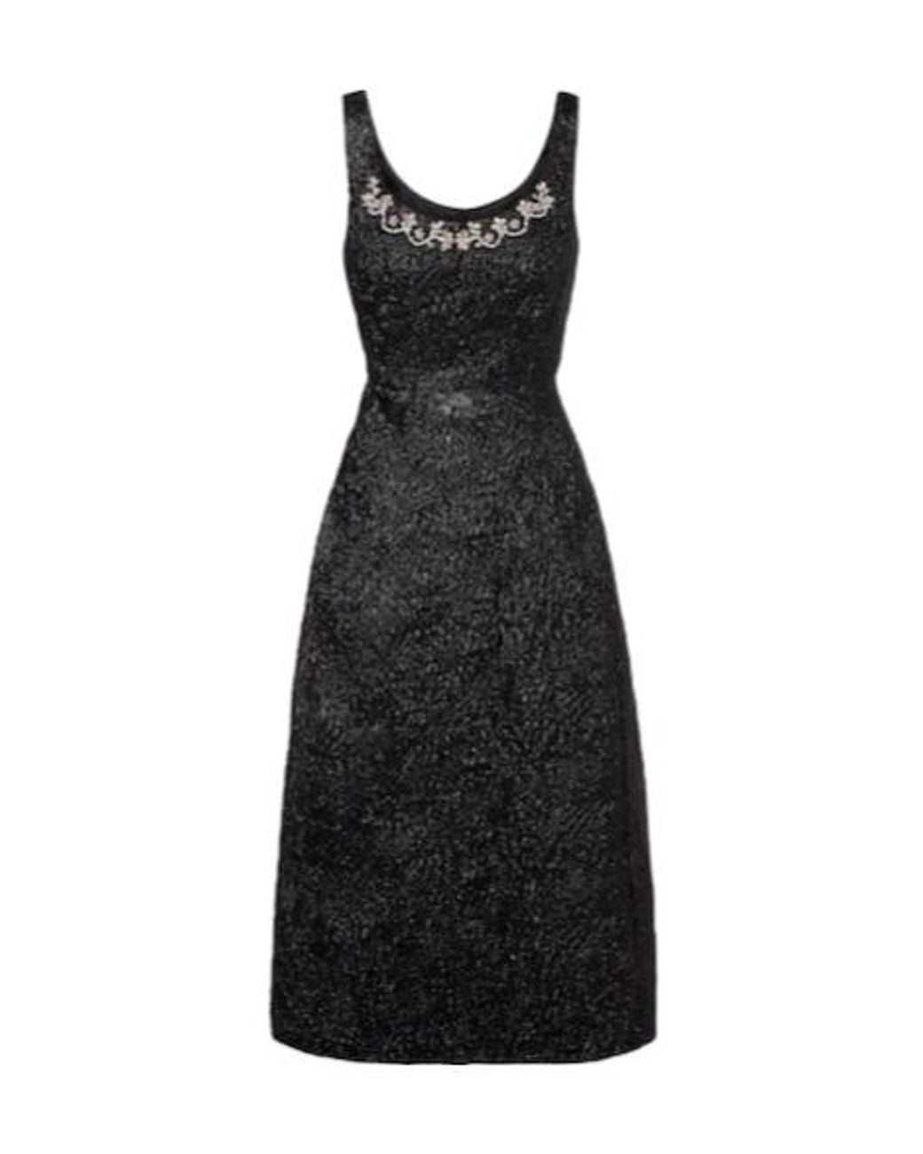 Simone Rocha Black Embellished Lamé Cocktail Dress