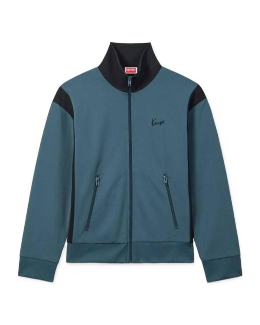 KENZO Blue Logo Zip-Up Sweatshirt for men