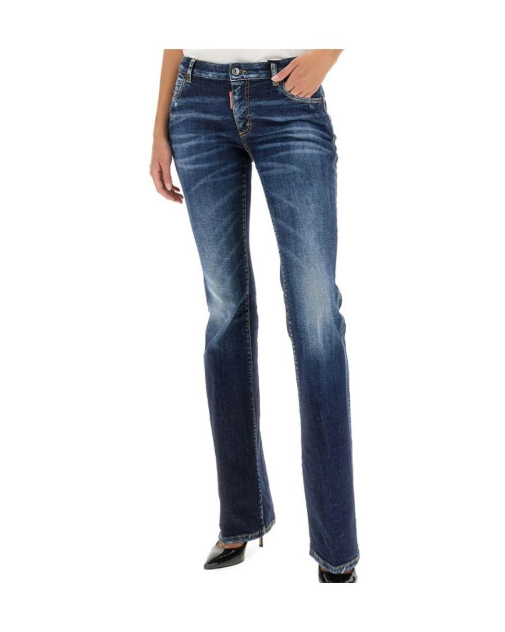 DSquared² Blue High-Waisted Flared Jeans