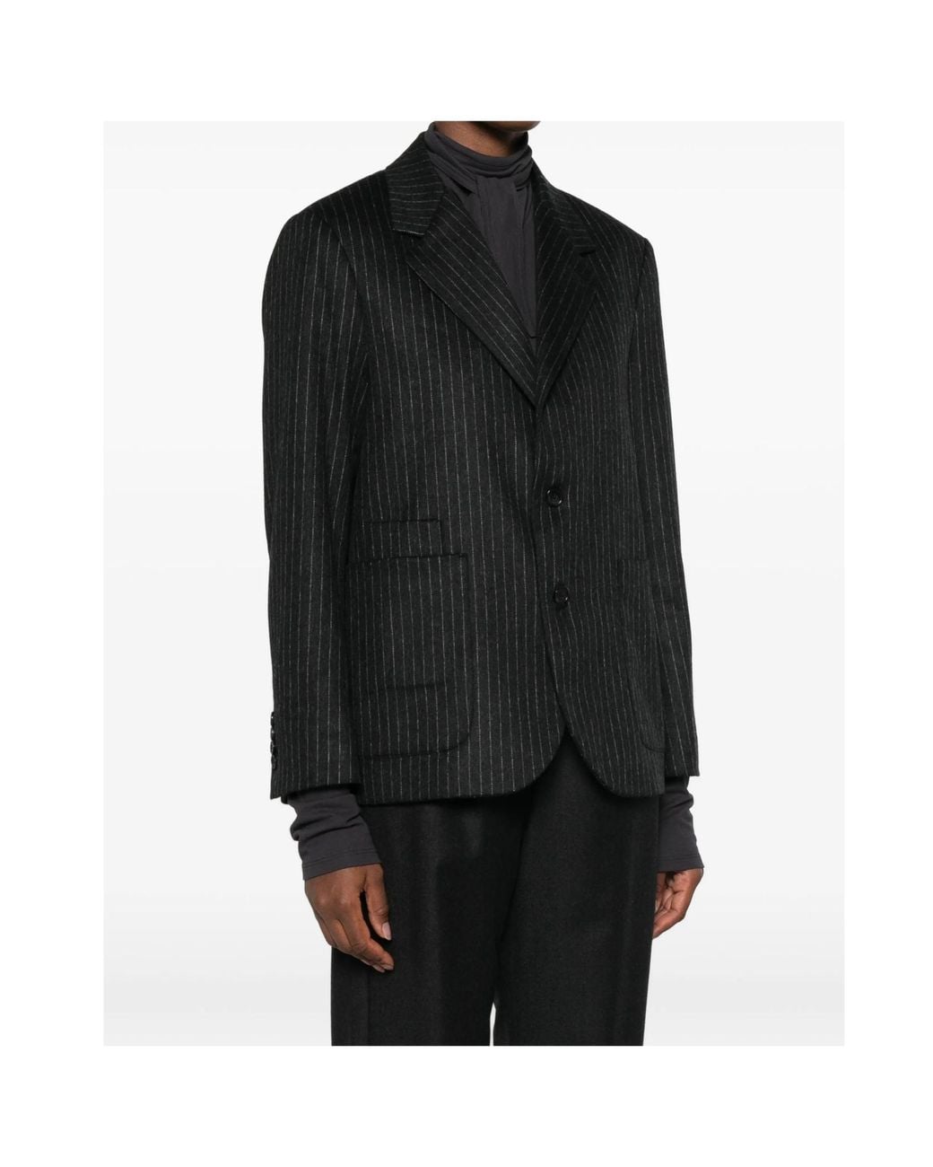 Barena Black Pinstripe Notchedlapel Blazer