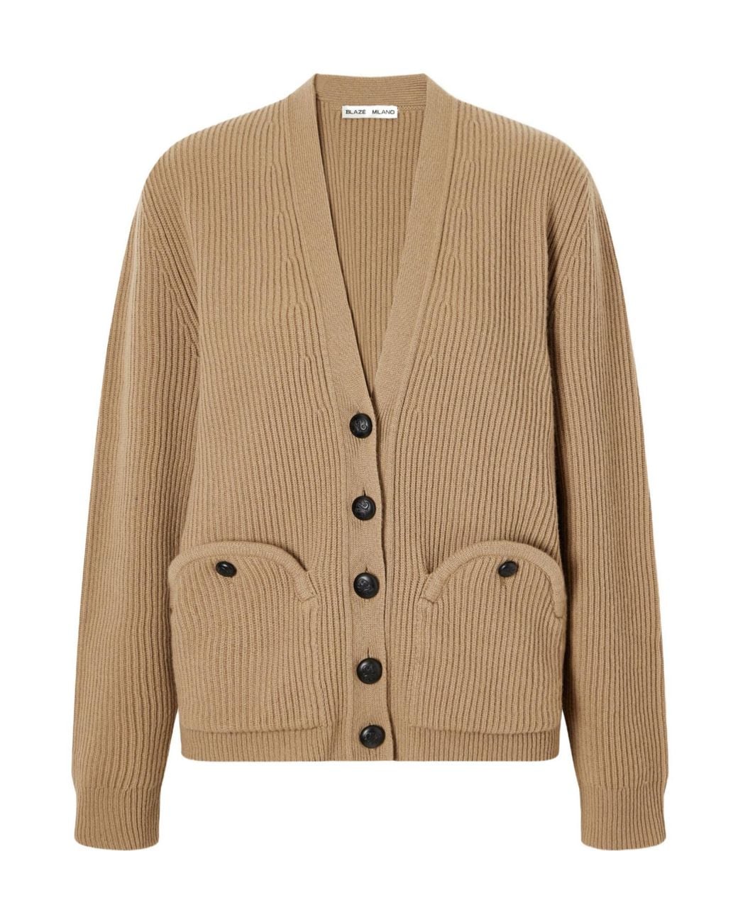 Blazé Milano Natural Ribbed Wool And Cashmere-Blend Cardigan