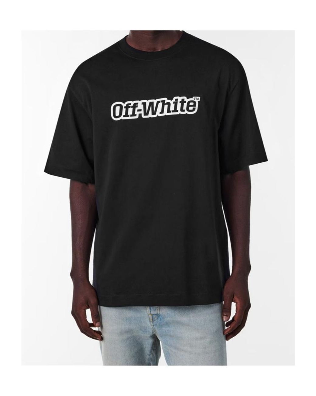 Off-White c/o Virgil Abloh Black Logo Crew Neck T-Shirt for men