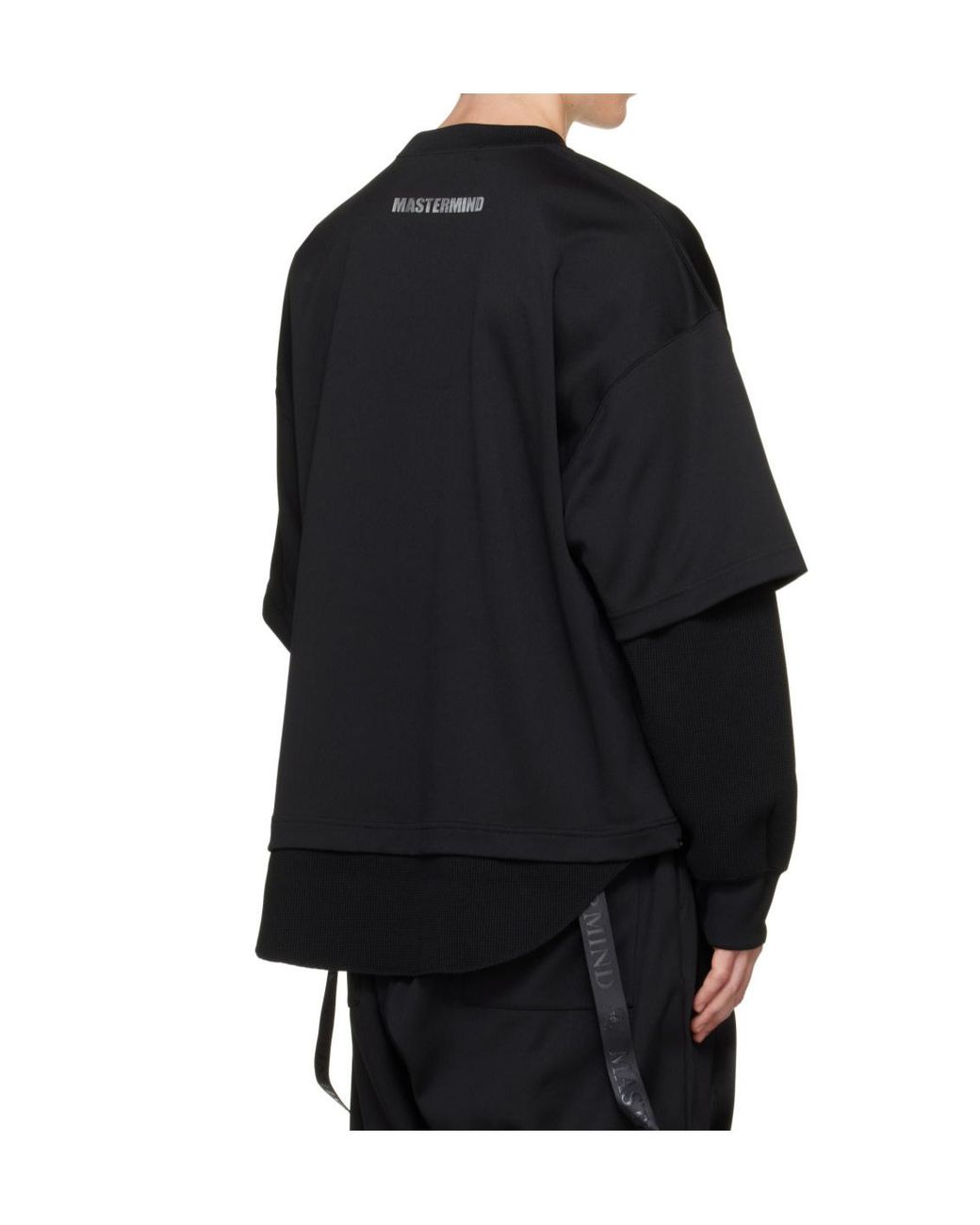 Mastermind Japan Black Layered-Look Pullover Sweatshirt for men