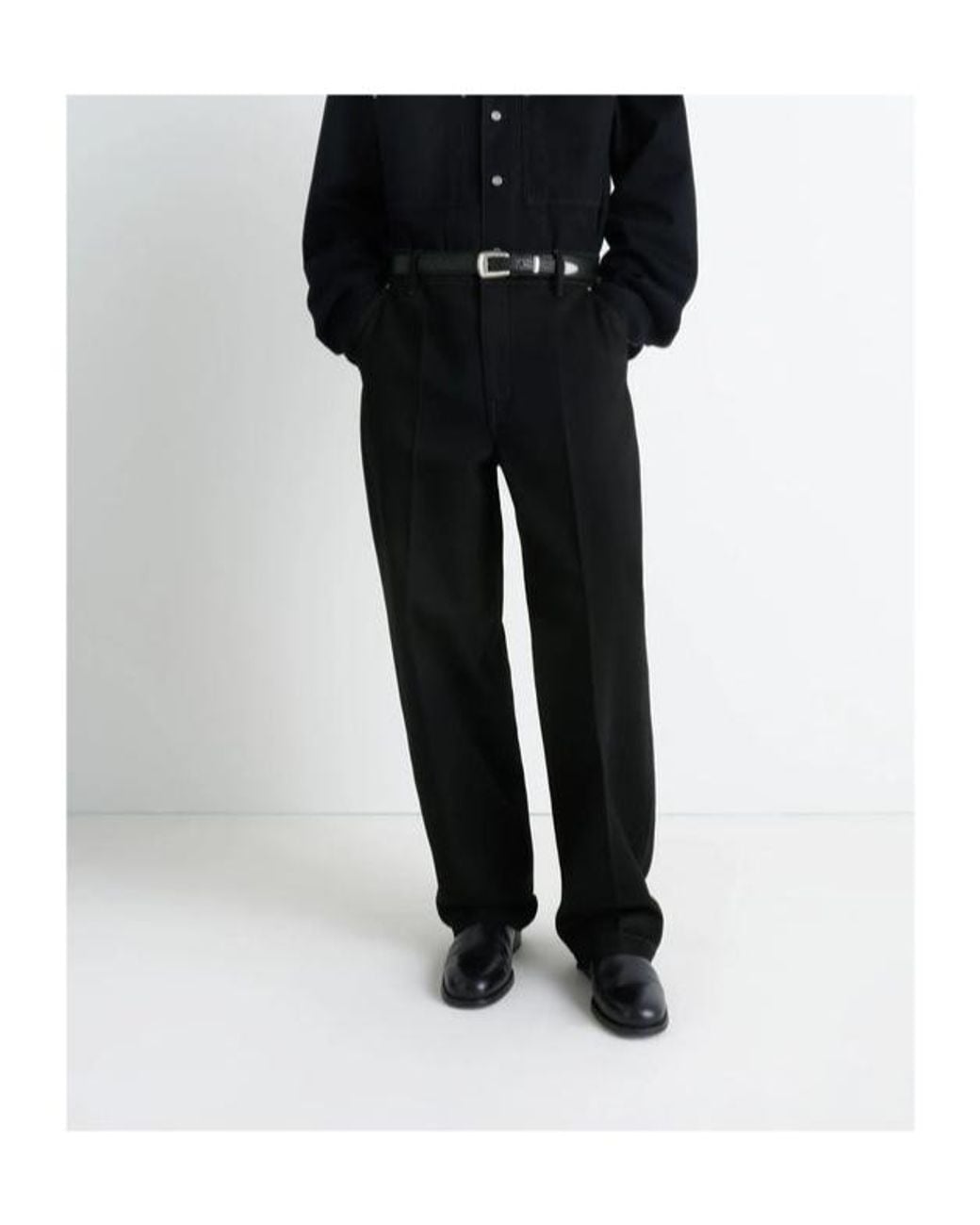 Lemaire Black Maxi Workwear Denim Trousers for men