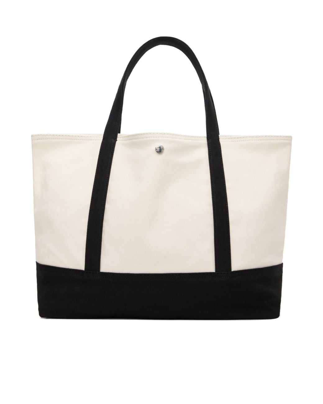 Totême Black Totême Contrast Trim Canvas Tote Bag