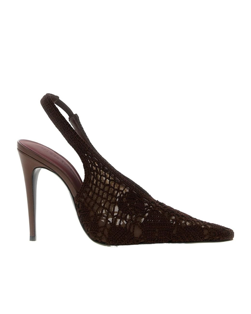Magda Butrym Brown Crochet Slingback