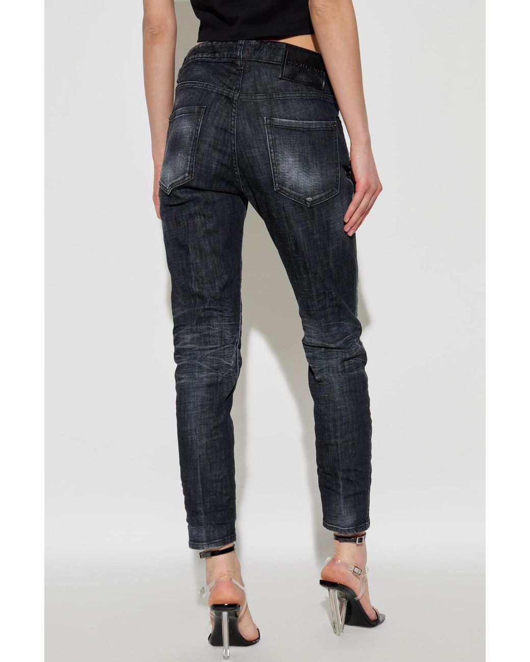 DSquared² Blue Logo Patch Slim-Fit Jeans