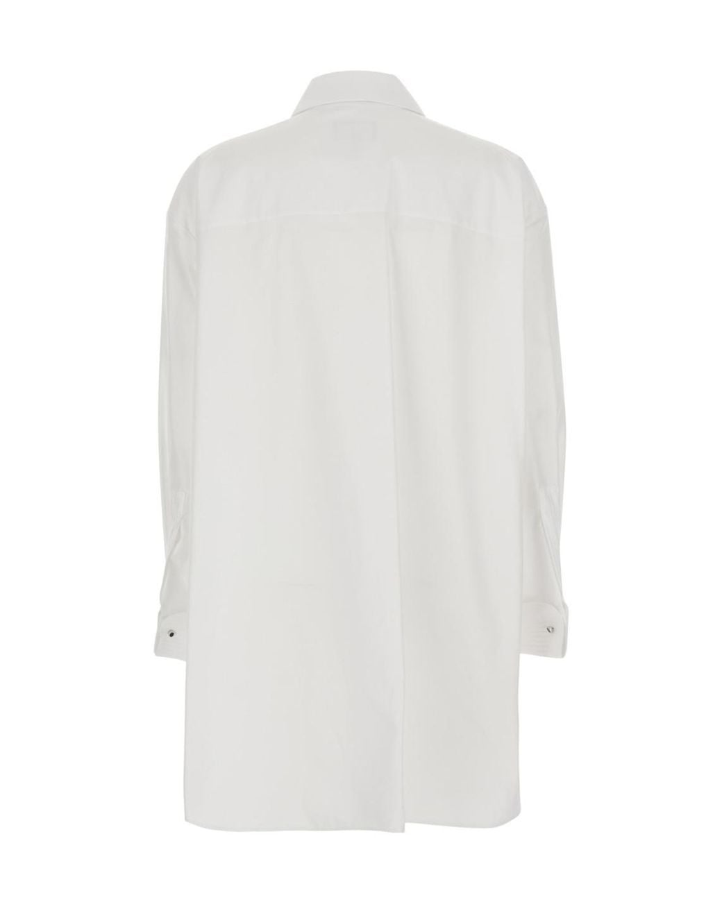 Emporio Armani White Long-Sleeve Collared Shirt