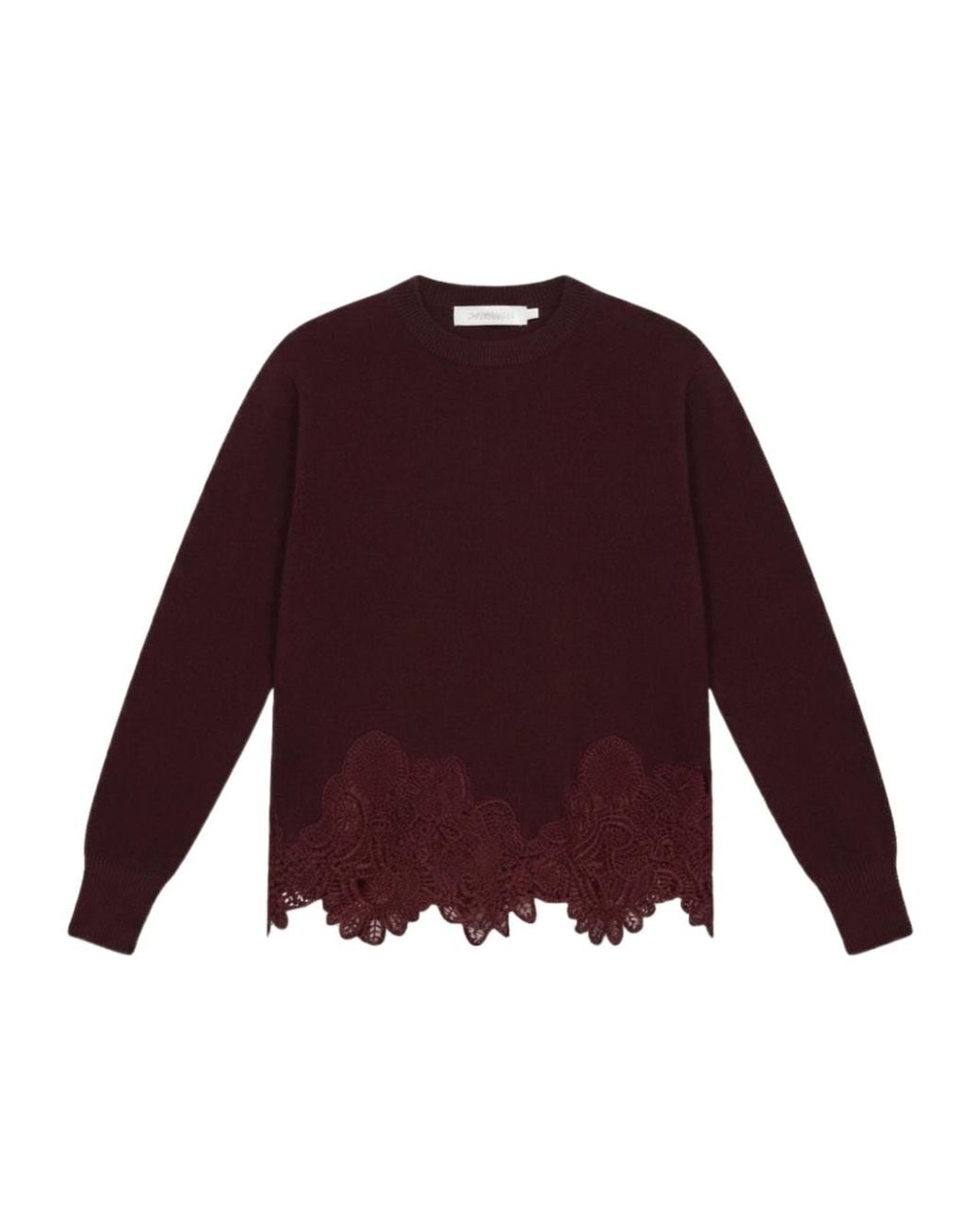 Zimmermann Purple Valiant Lace-Trimmed Sweater