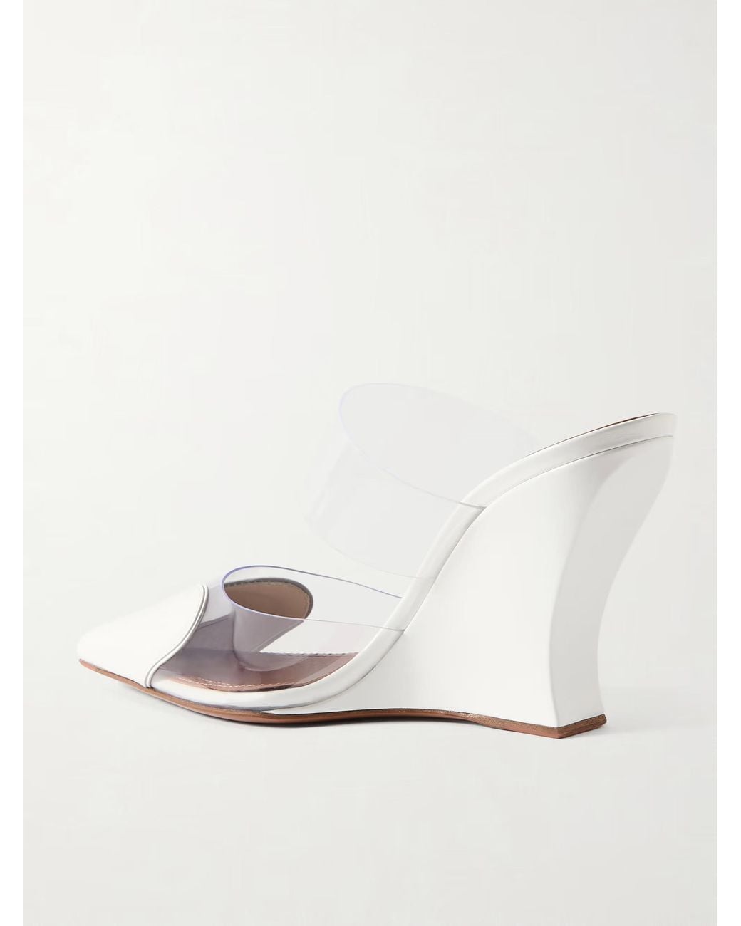 Alaïa White Le Cœur Wedge Mules