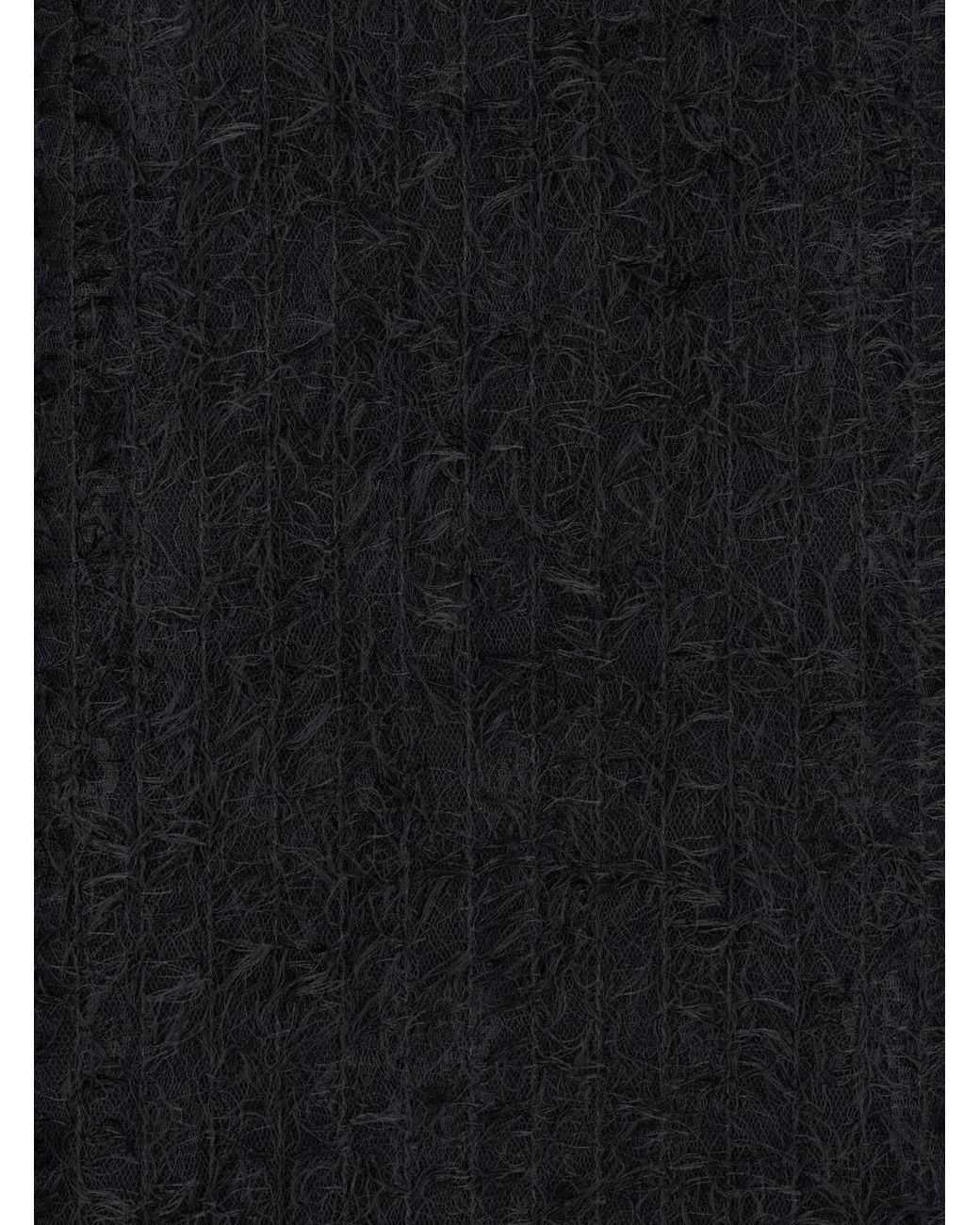 Rohe Black Turtleneck Dress With Fabric Fringes
