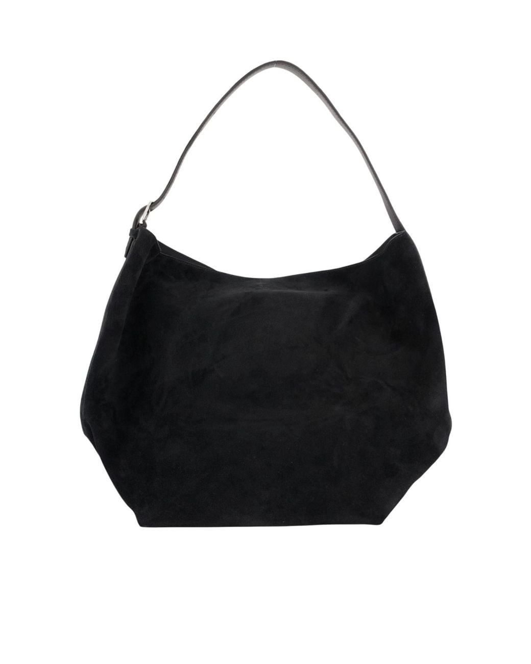 Totême Black Belted Suede Tote Bag