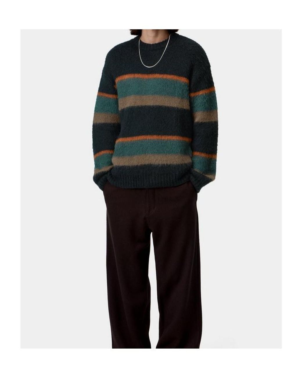 Carhartt Black Merton Striped Knitted Sweater for men