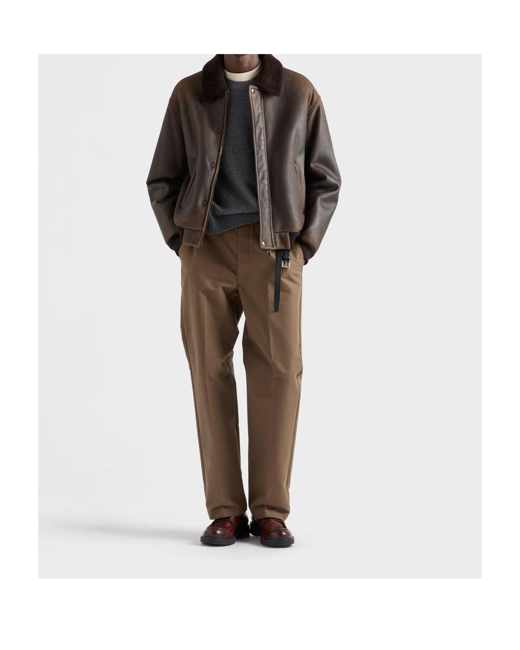 Prada Black Shearling Bomber Jacket for men