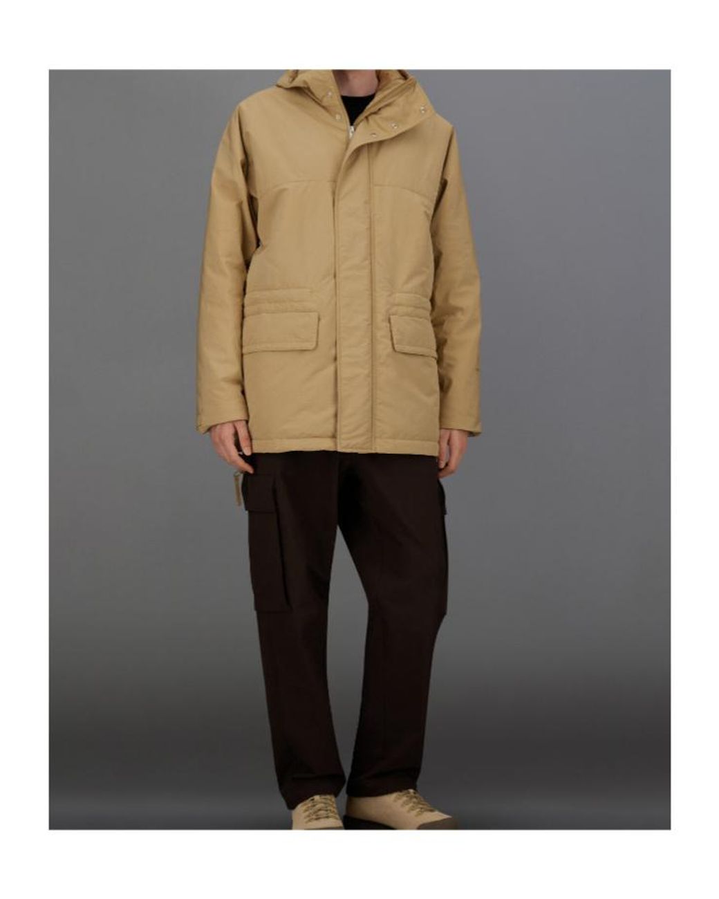 Herno Natural Drawstring Padded Hooded Jacket for men