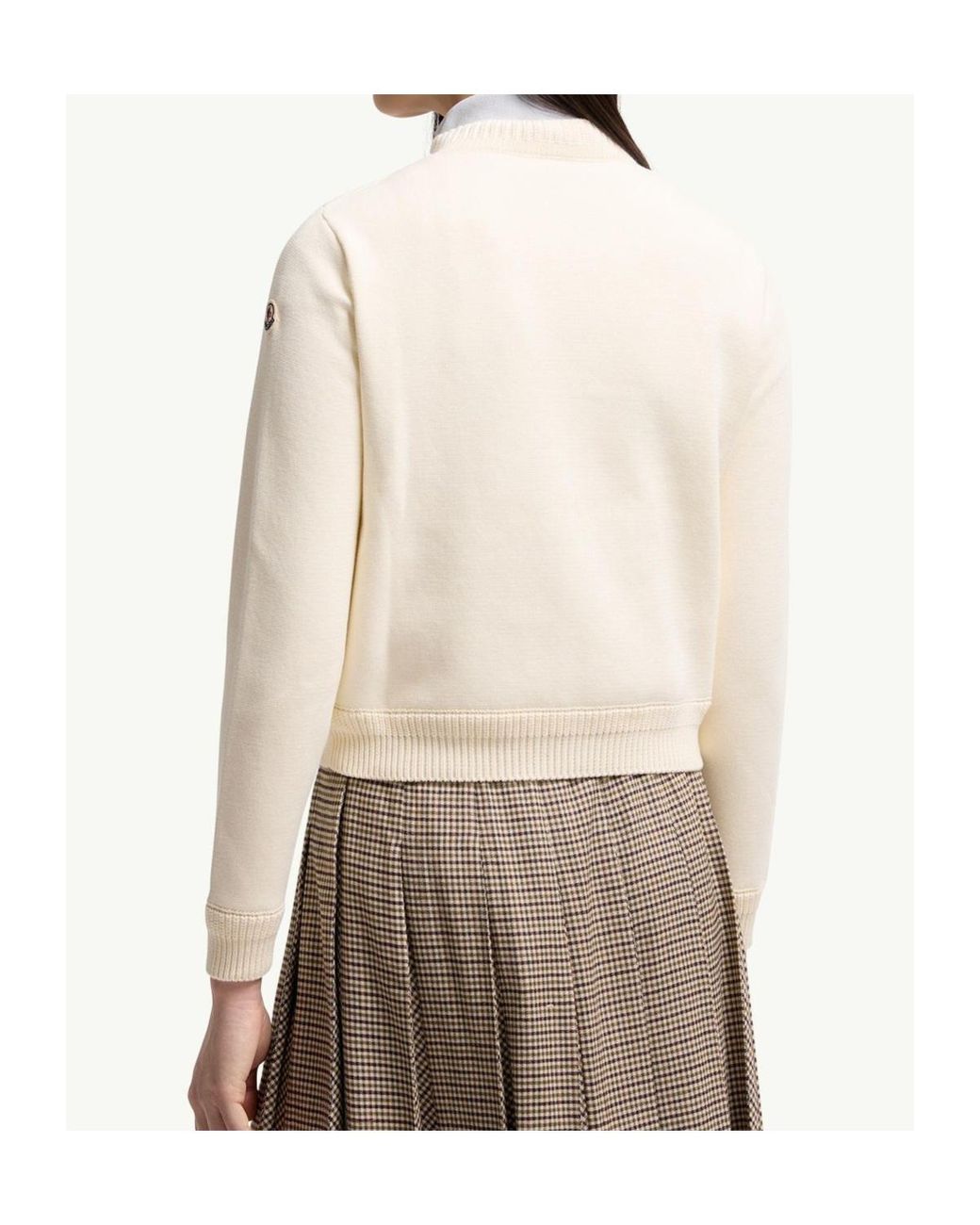Moncler Natural Logo Patch Padded Cardigan