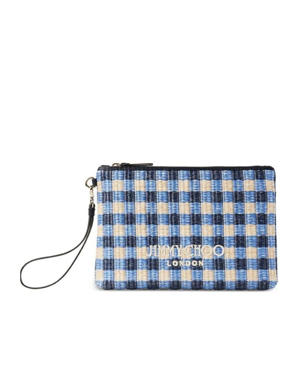 Jimmy Choo Blue Zip-Top Clutch