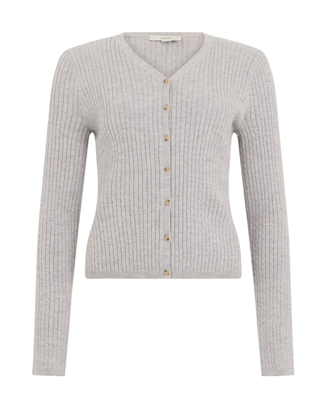 Vince Gray Ribbed Cropped Cardigan