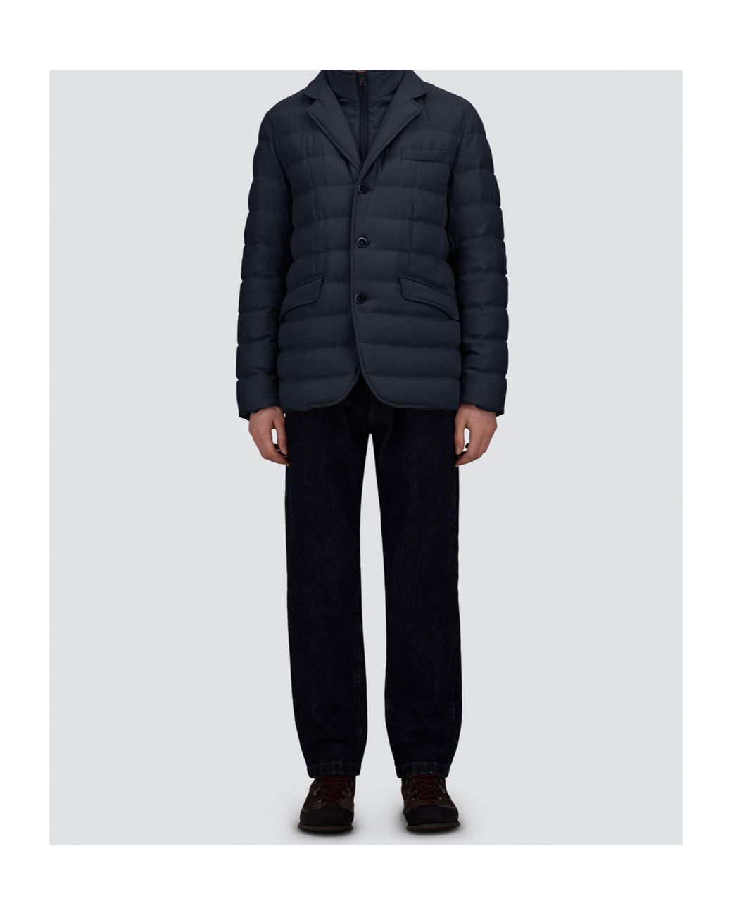 Herno Blue Quilted Blazer Jacket for men