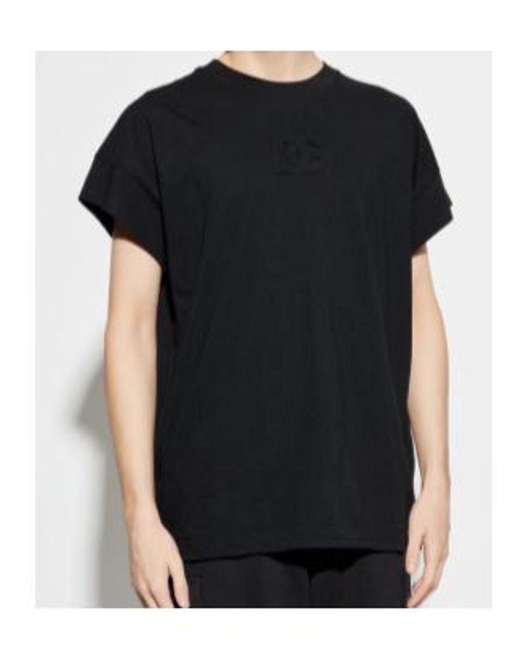 Dolce & Gabbana Black Logo Embossed Crewneck T-Shirt for men