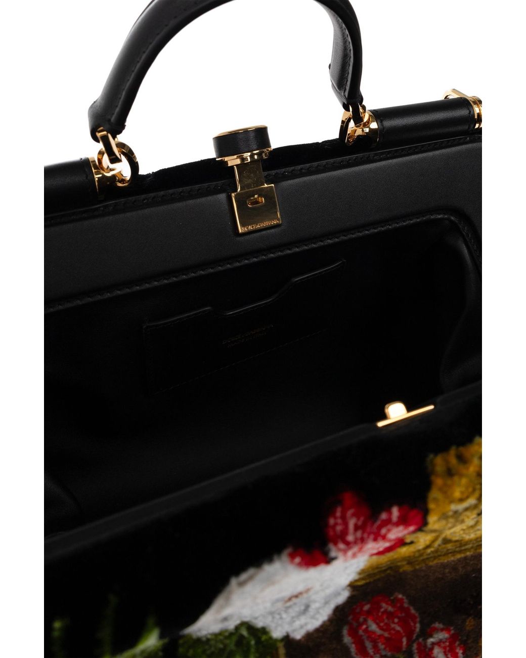 Dolce & Gabbana Black Patterned Shoulder Bag