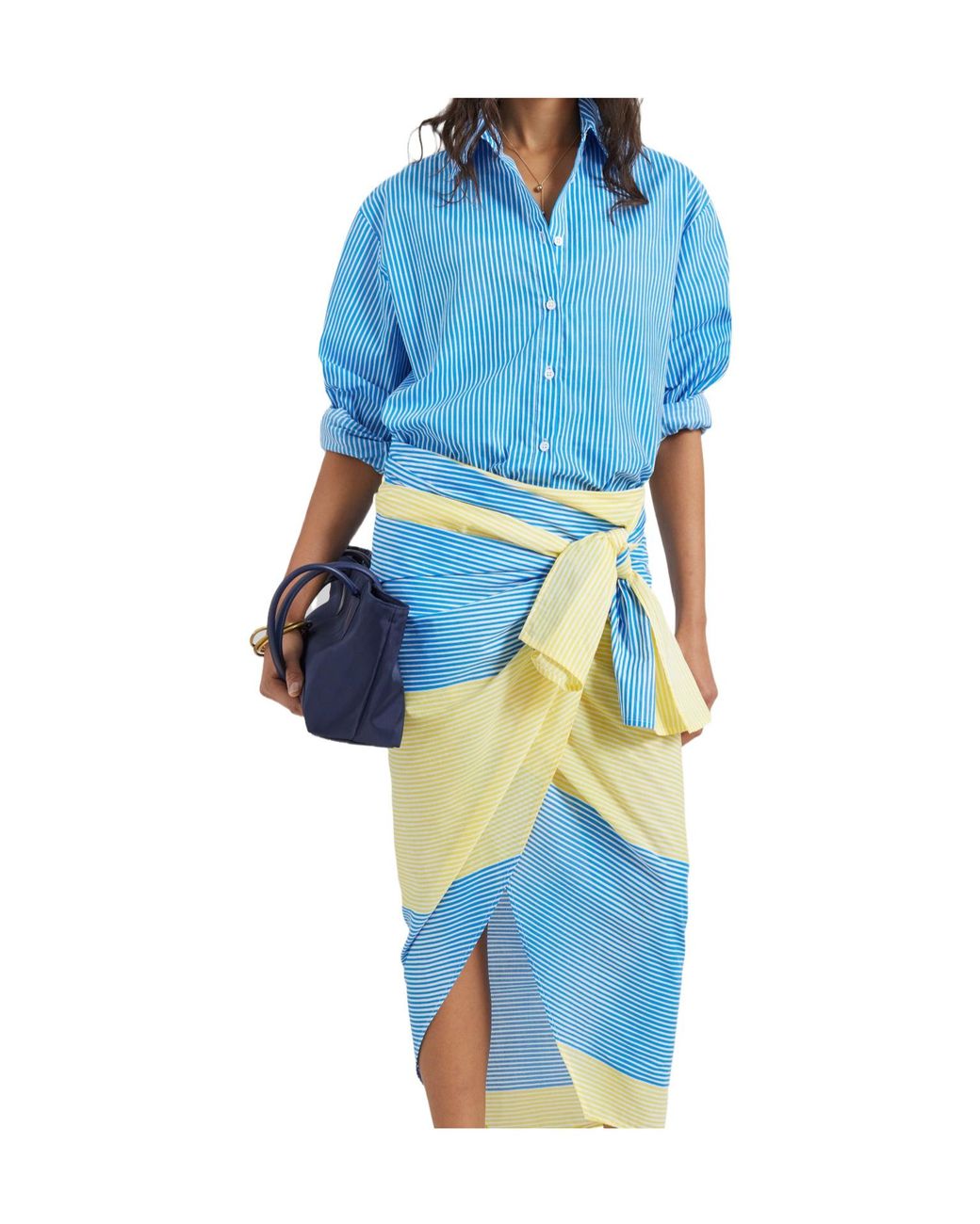 Frankie Shop Blue Peri Cotton Shirt