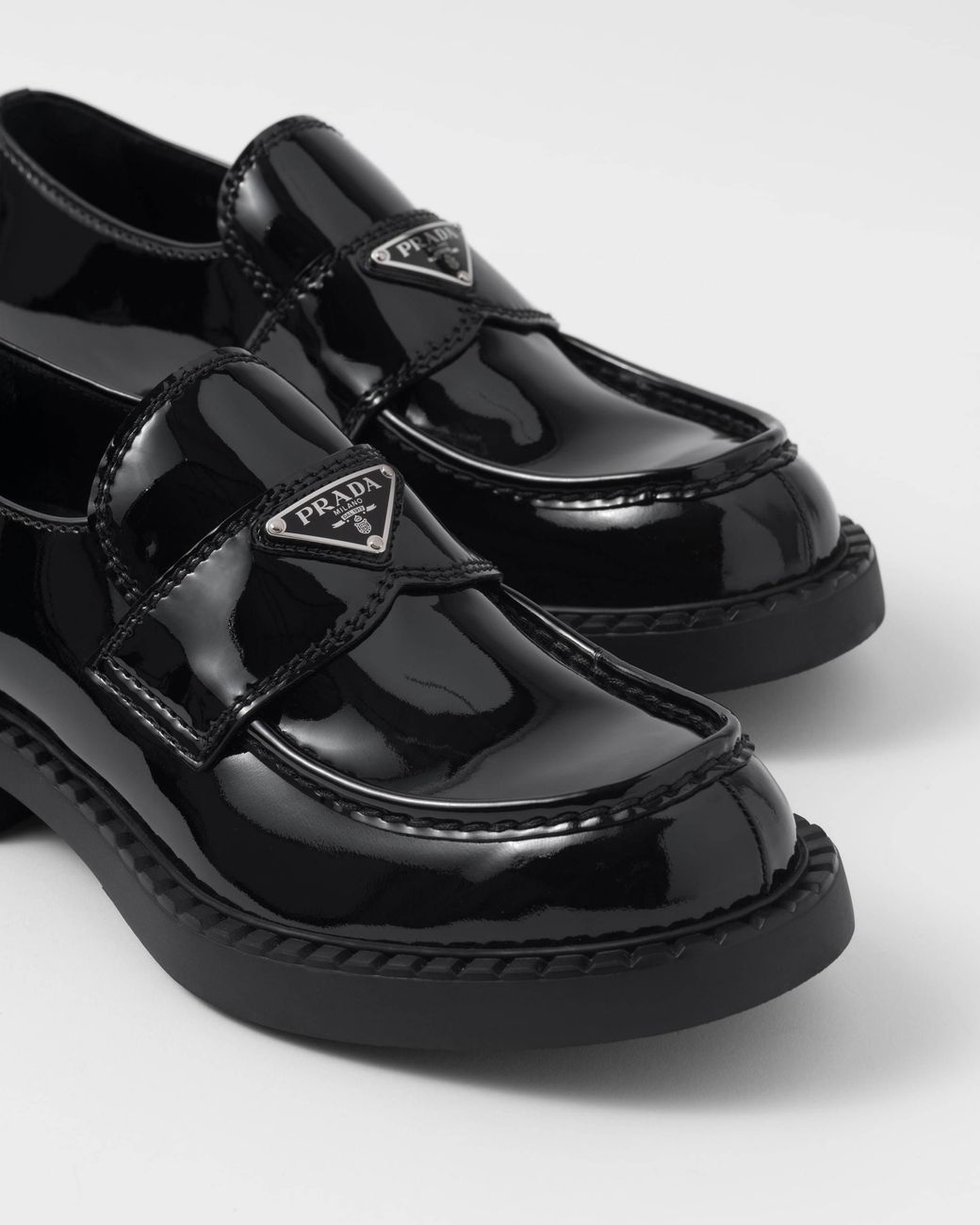 Prada Black Patent Leather Loafers for men