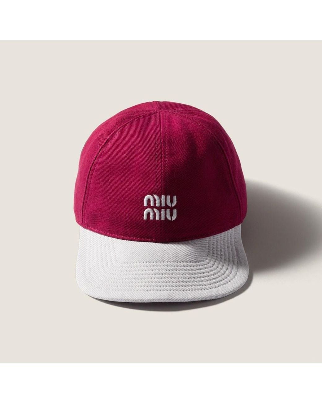 Miu Miu Logo-Embroidered Two-Toned Baseball Cap