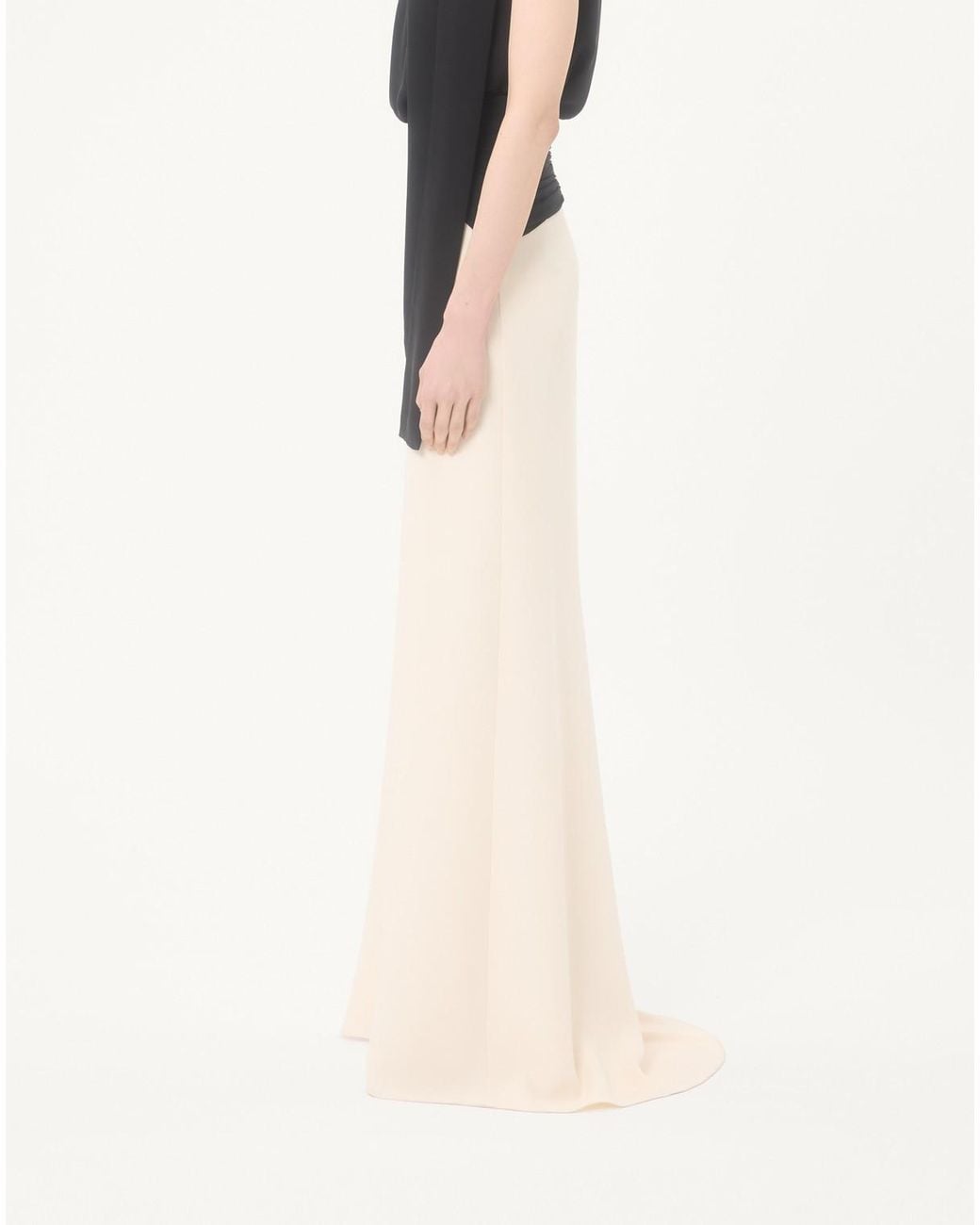 Valentino Natural Draped Waist Maxi Skirt
