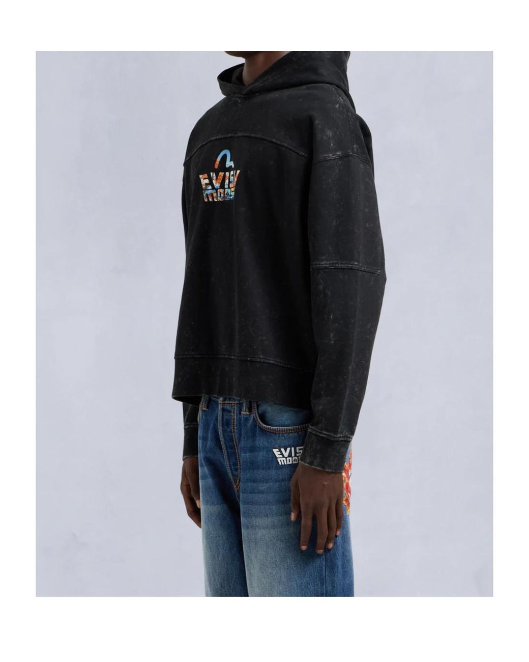 Moose Knuckles Black X Evisu Printed Hoodie for men