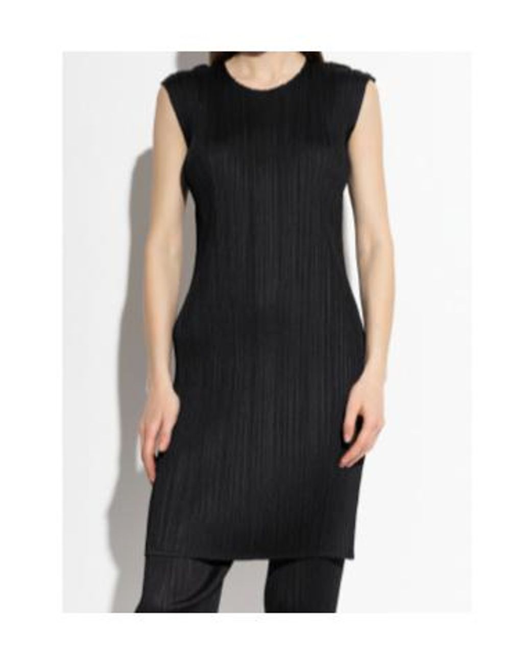Pleats Please Issey Miyake Black Pleated Mini Dress